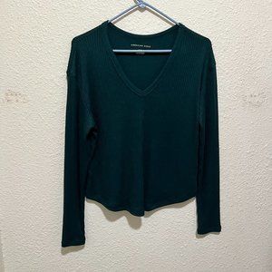 American Eagle Ribbed Flowy Long Sleeve Top Small NWT